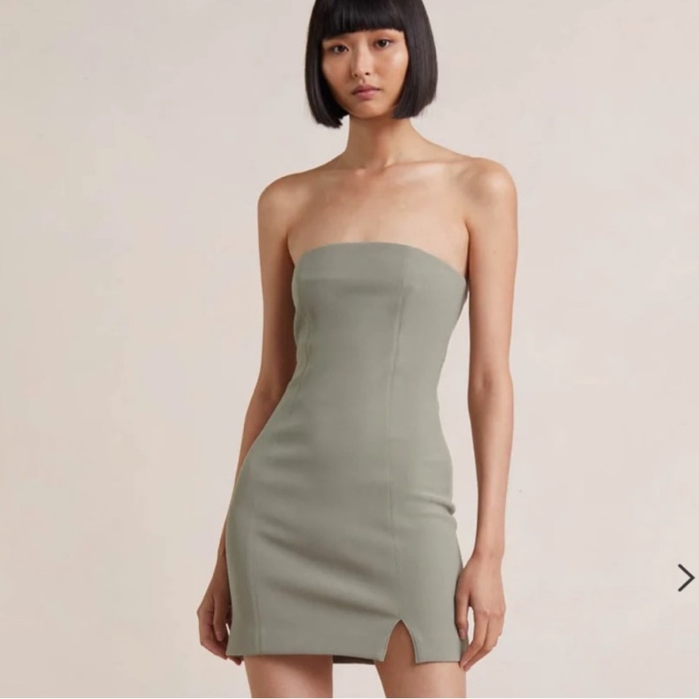 Bec + Bridge‎ 2 Karina Strapless Mini Split Dress Sage Classy Party Minimal